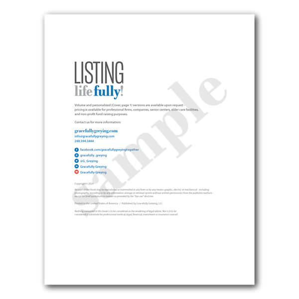 Listing Life Fully! - Gracefully Greying Contact Information